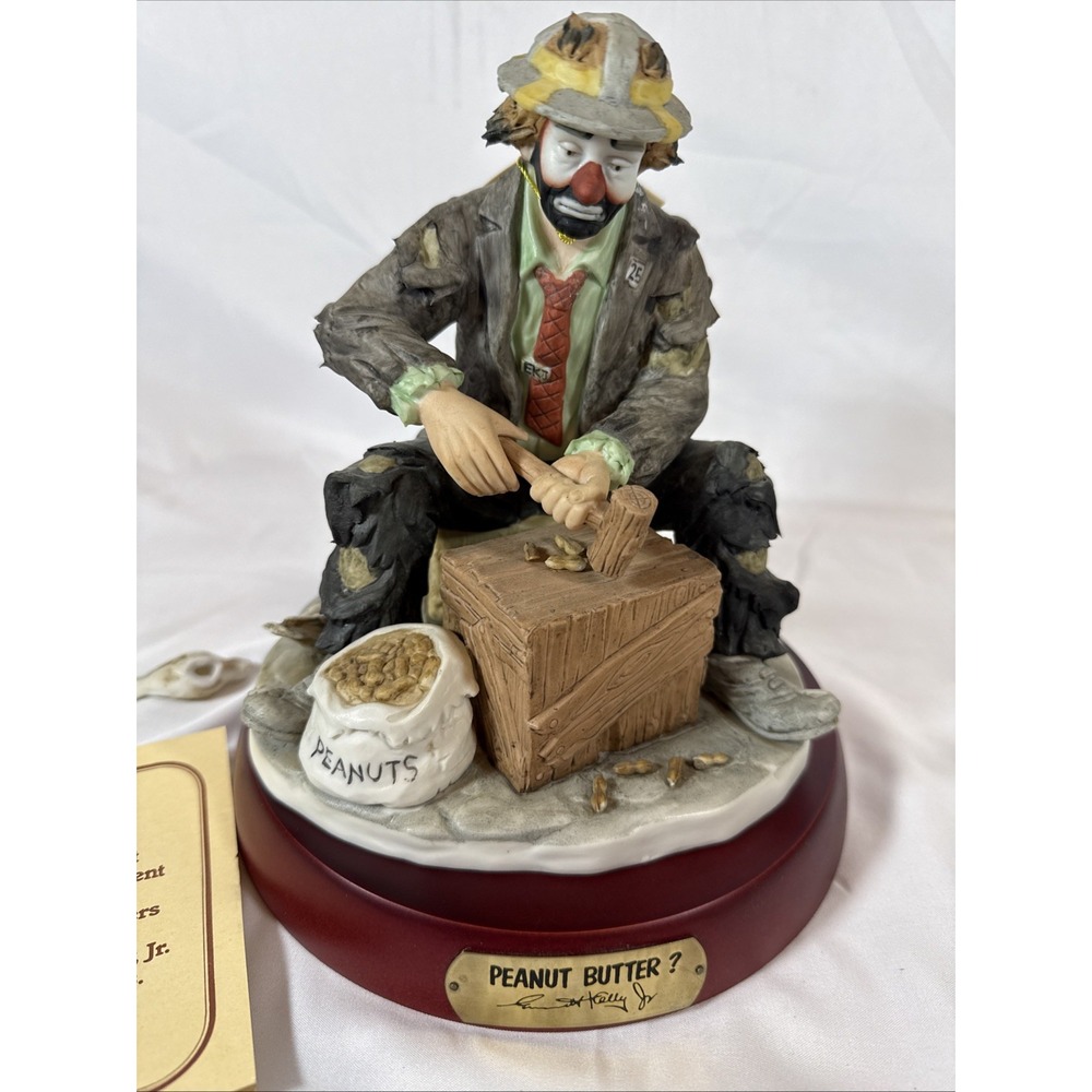 Emmett Kelly Jr Peanut Butter Ceramic Clown Sculpture Flambro Multicolor